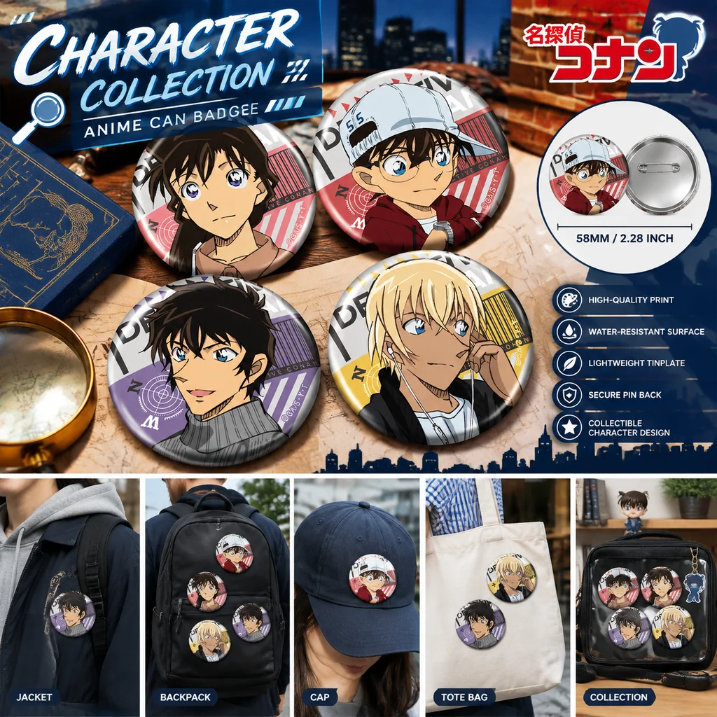 Anime Merchandise In Japanese - Japanese Detective Conan Merchandise Tin Badge