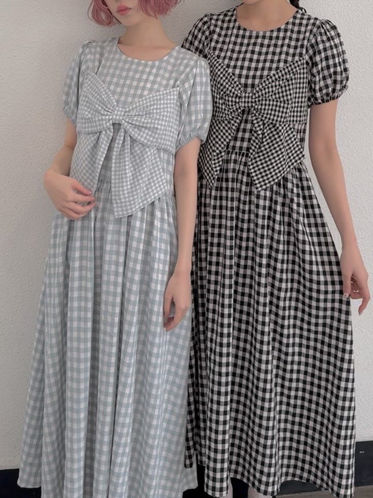 Sweet  Knot Plaid Dress New Ar - đánh giá và giá Popular Anime Merchandise